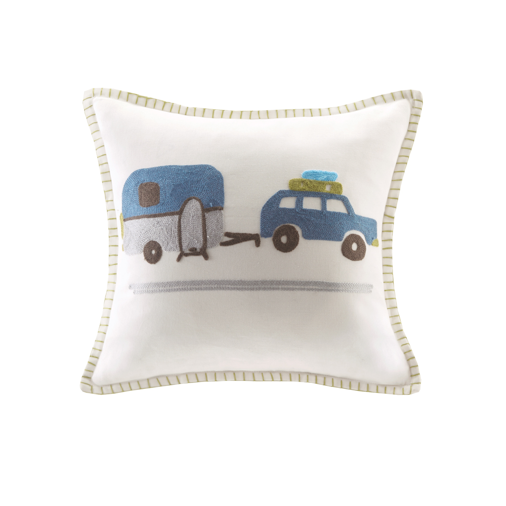 

INK+IVY Kids - Shasta Embroidered Square Pillow - Multi - 16x16''