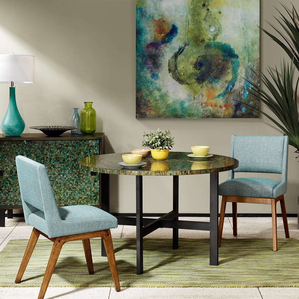 

INK+IVY - Mosaic Round Dining Table - Green - See below