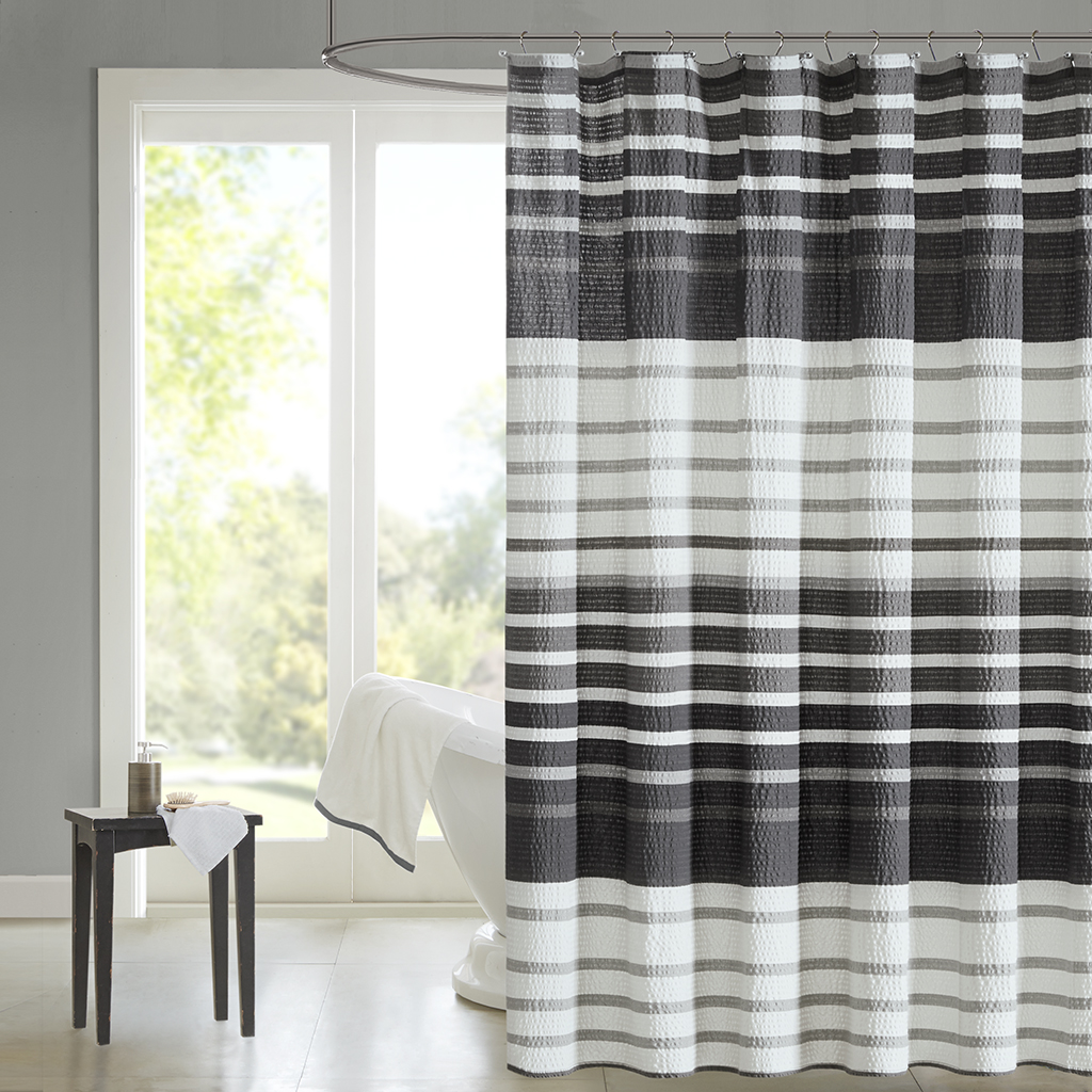

Madison Park Pure - Neruda Shower Curtain - Grey - 72x72