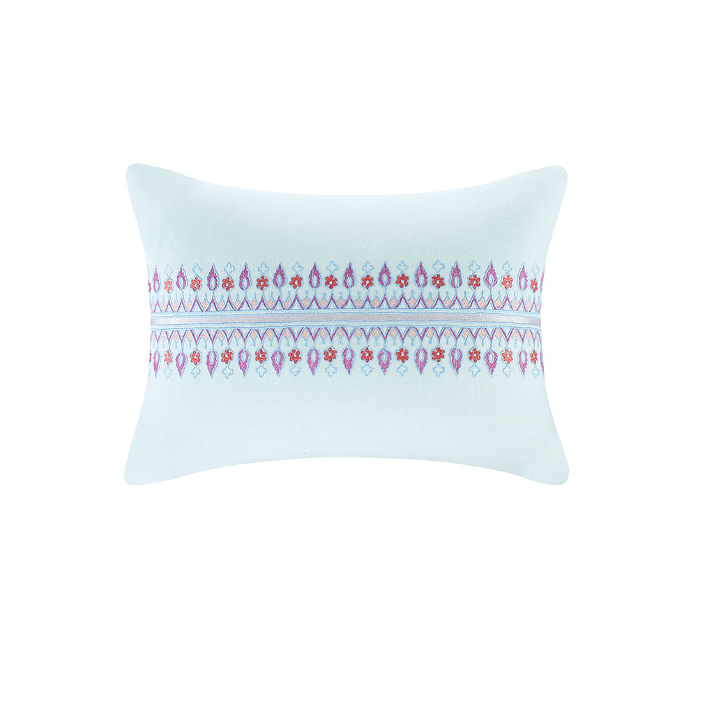 

Echo Design - Sofia Embroidered Cotton Oblong Decorative Pillow - Ivy Morn - 12x16