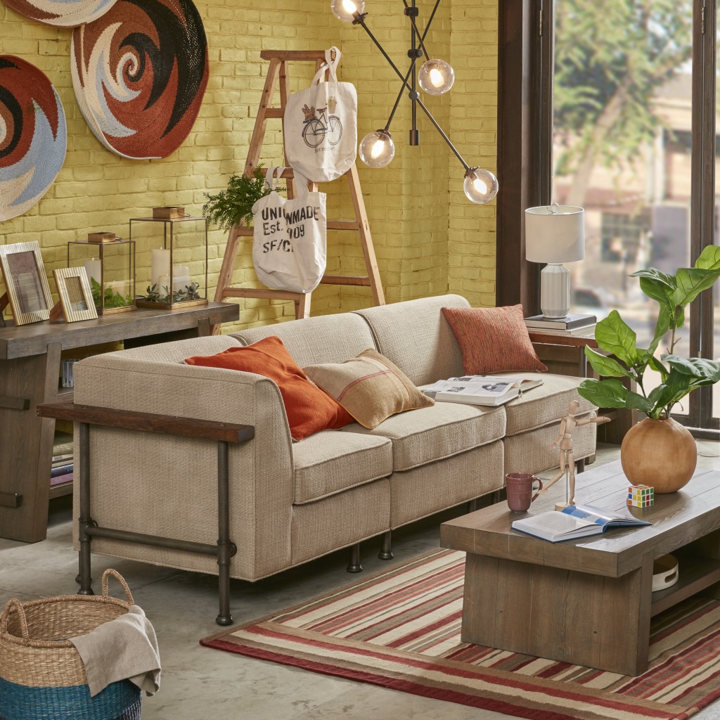 

INK+IVY - Atlanta One Arm Lounge - Beige Multi/Metal - See below