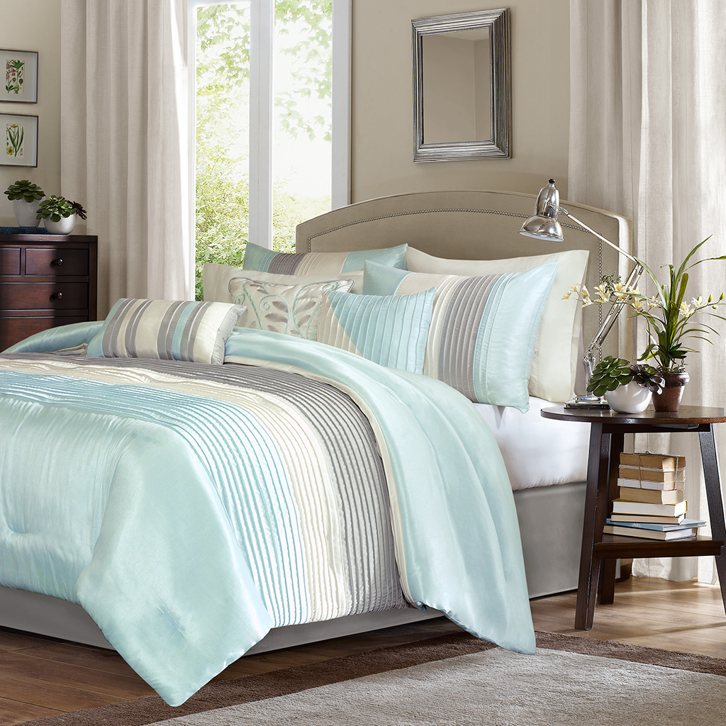 

Madison Park - Amherst 7 Piece Comforter Set - Aqua - Cal King