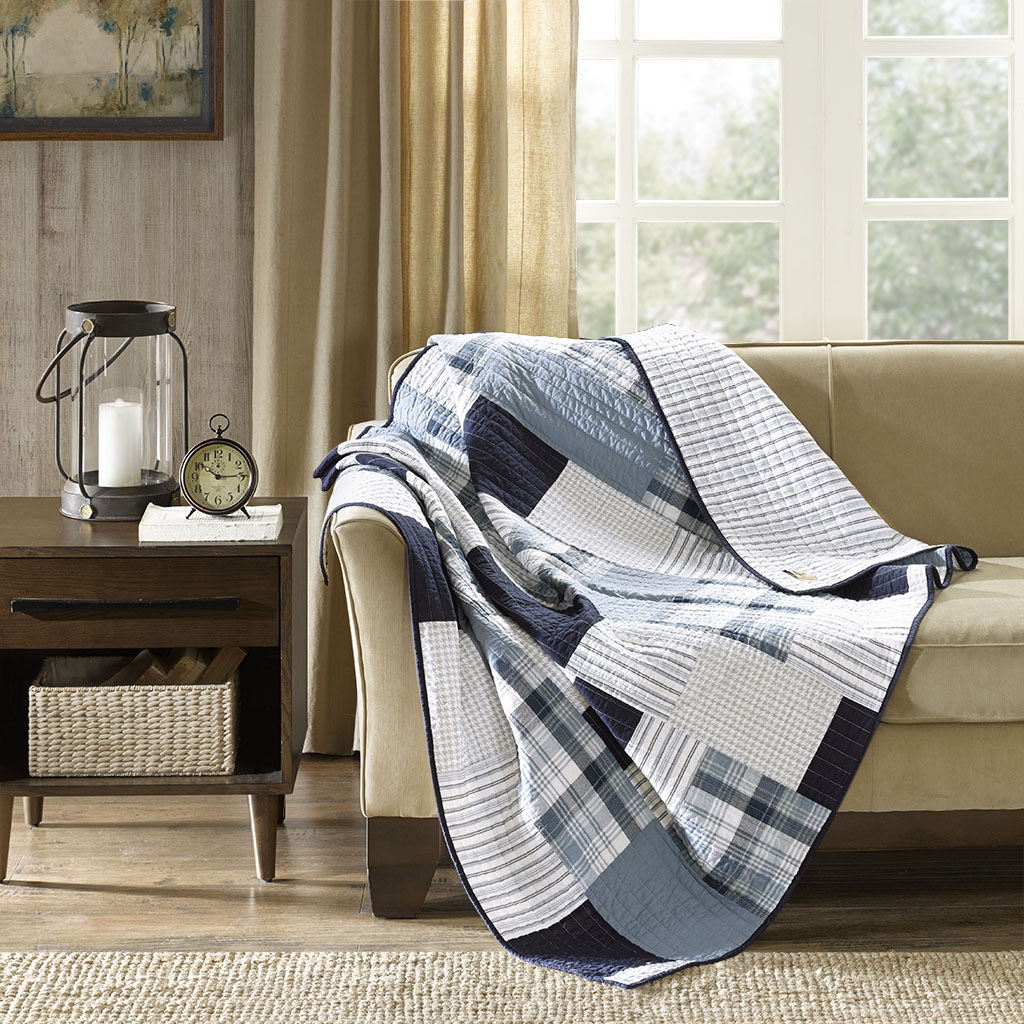 

Woolrich - Riverview Oversized Cotton Quilted Throw - Blue - 50x70