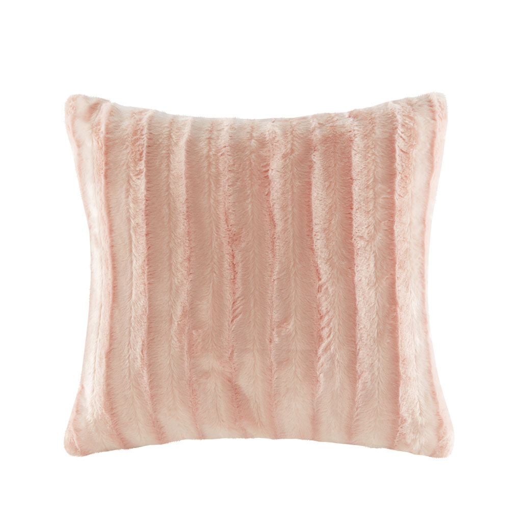 

Madison Park - Duke Faux Fur Square Pillow - Blush - 20x20