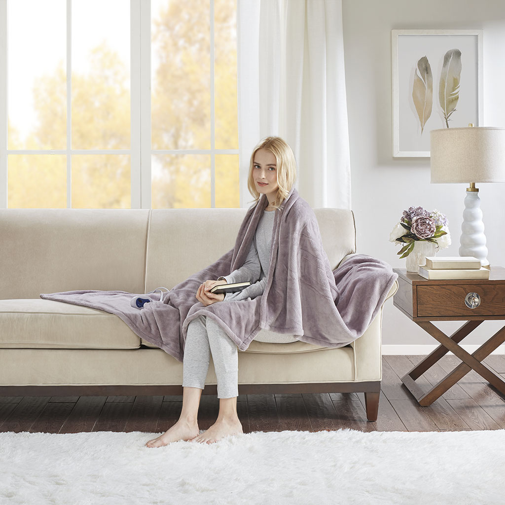 

Beautyrest - Heated Plush Throw - Lavender - 60x70