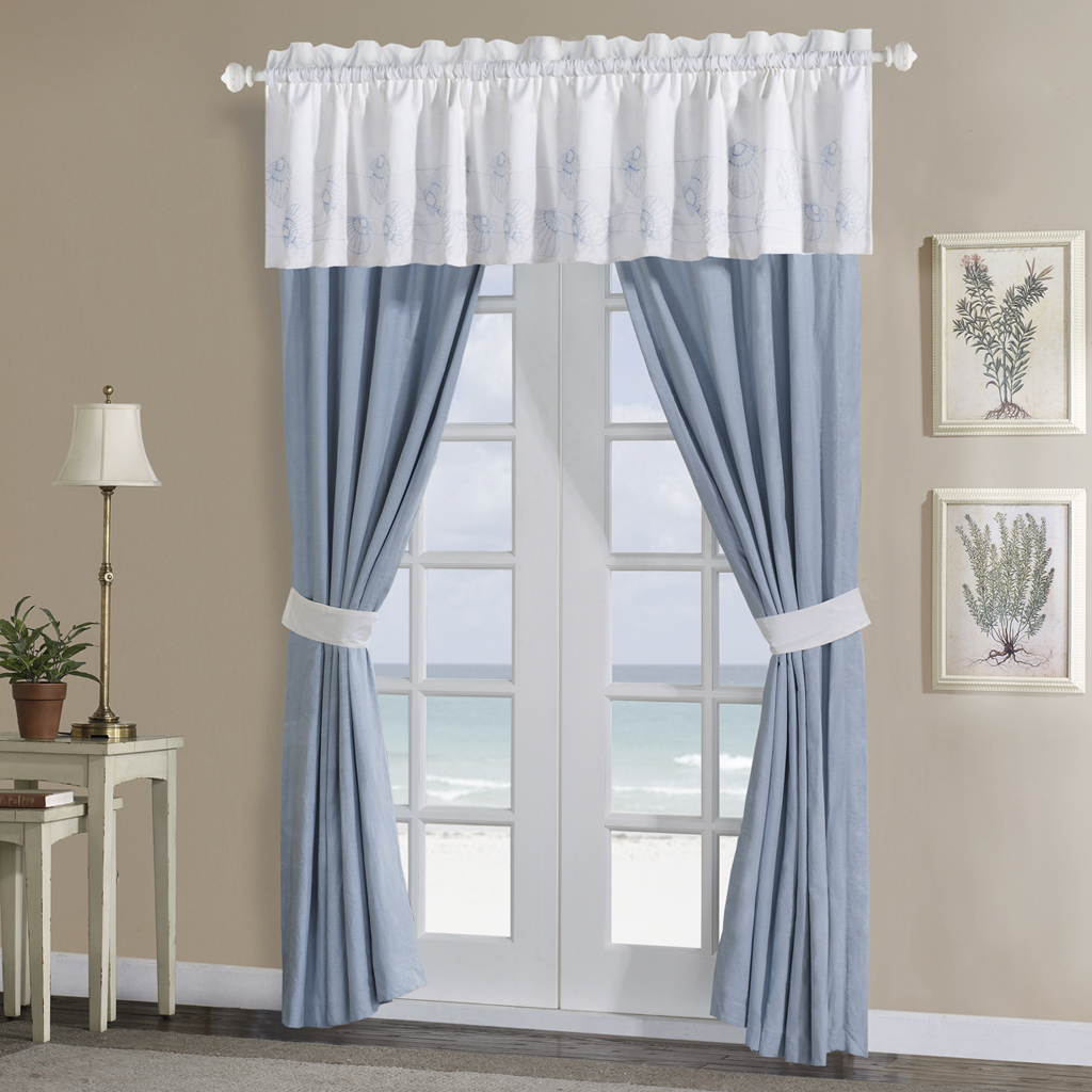 

Harbor House - Crystal Beach Window Curtain Pair - Blue - 84" Panel