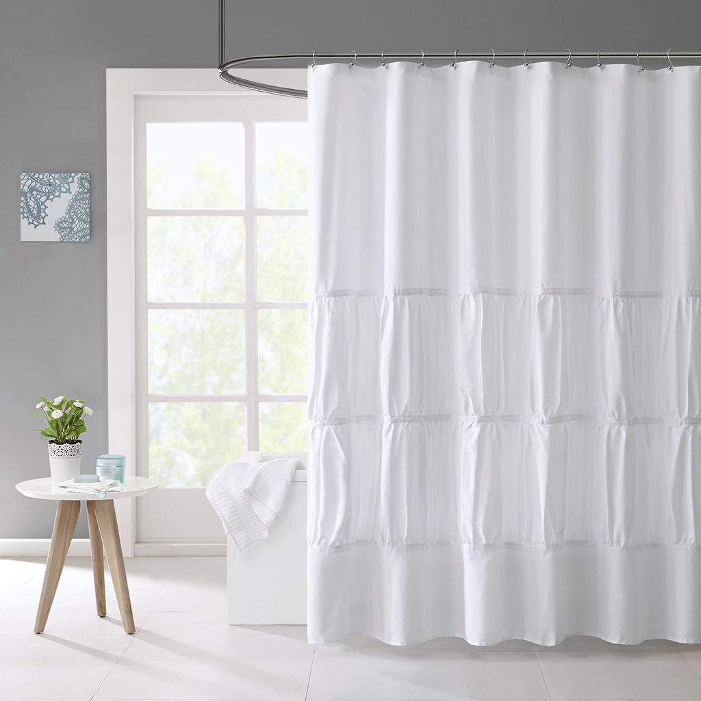 

Mi Zone - Mirimar Microfiber Shower Curtain - White - 72x72
