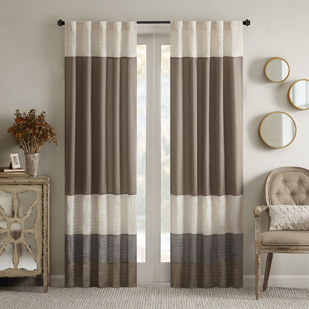 

Madison Park - Trade Winds Window Curtain Pair - Brown - 84" Panel