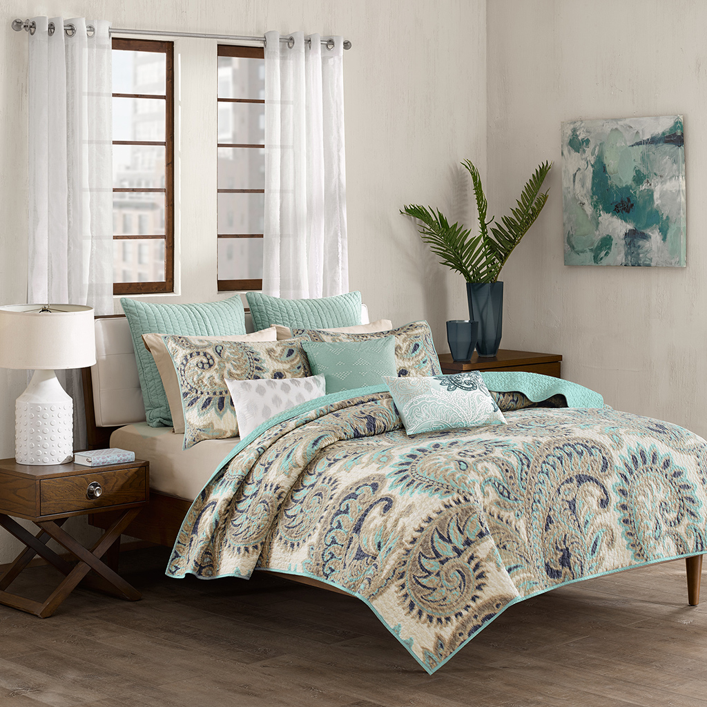 

INK+IVY - Mira 3 Piece 100% Cotton Coverlet Set - Blue - Full/Queen