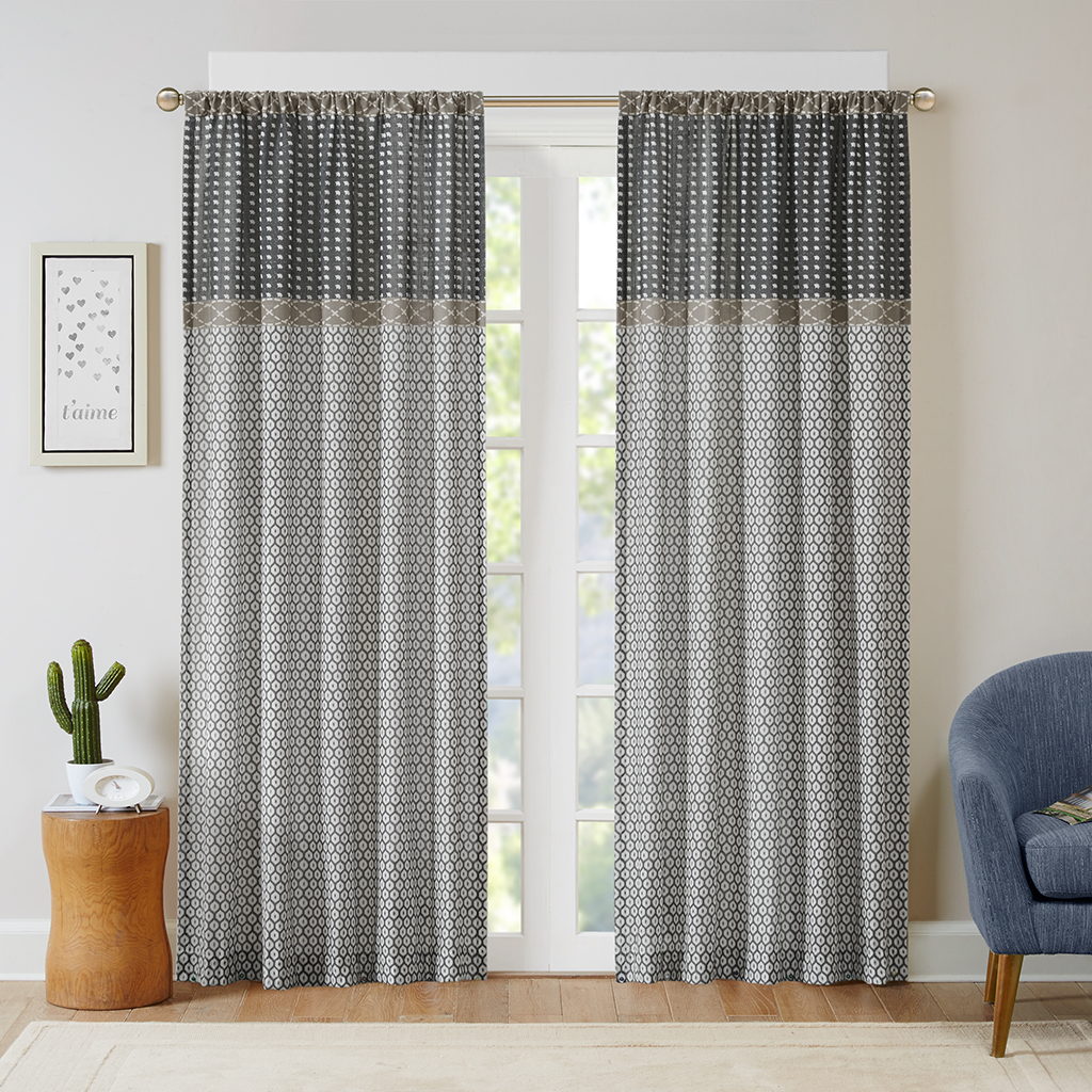 

Intelligent Design - Charlie Printed Multi Pattern Panel - Grey - 84" Panel