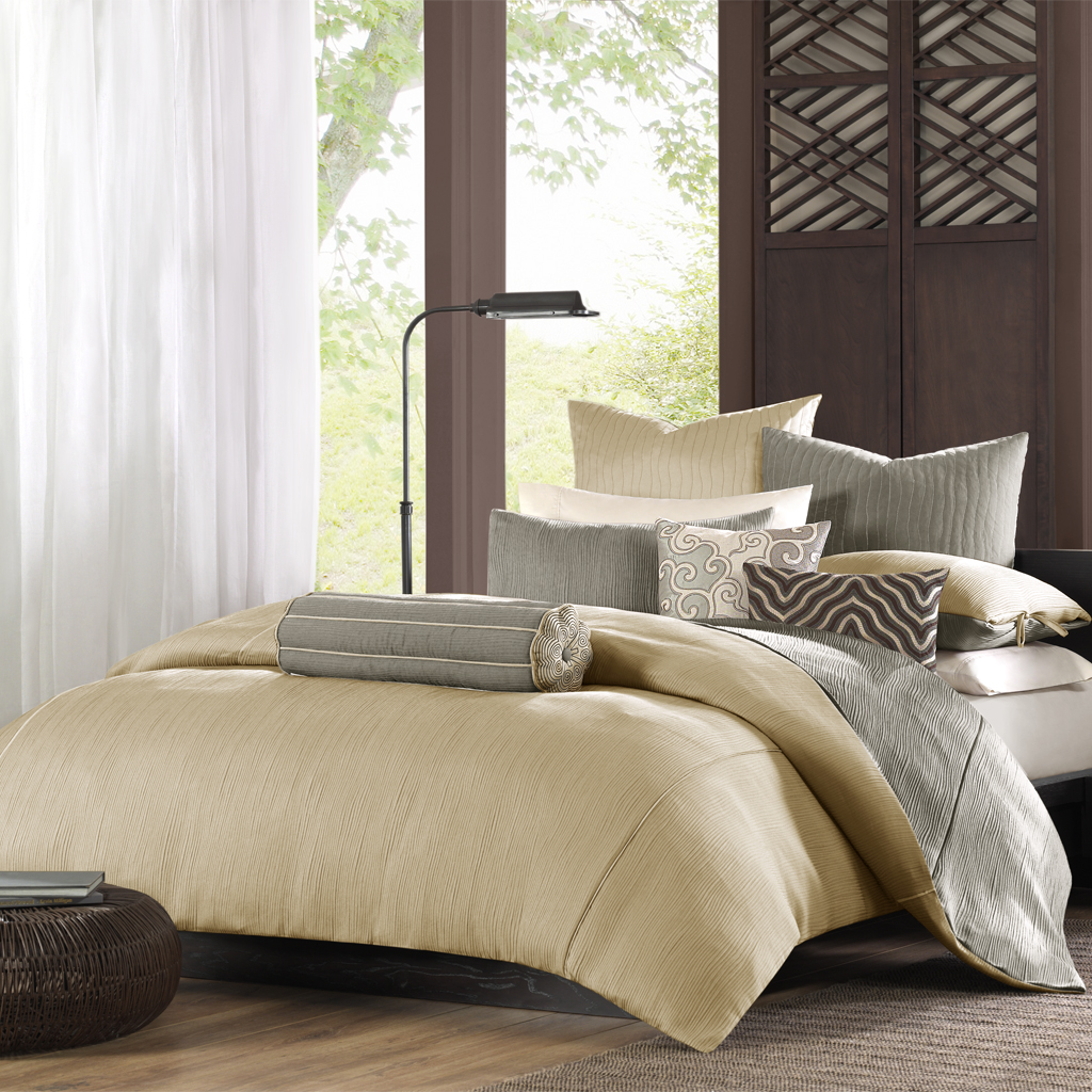 

Tao - Reflection Duvet Cover - Khaki - Full/Queen