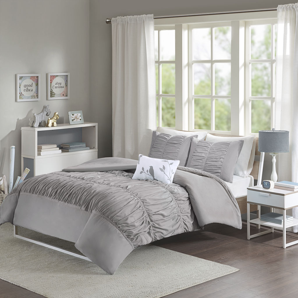 

Mi Zone - Mirimar Duvet Cover Set - Grey - Twin/Twin XL
