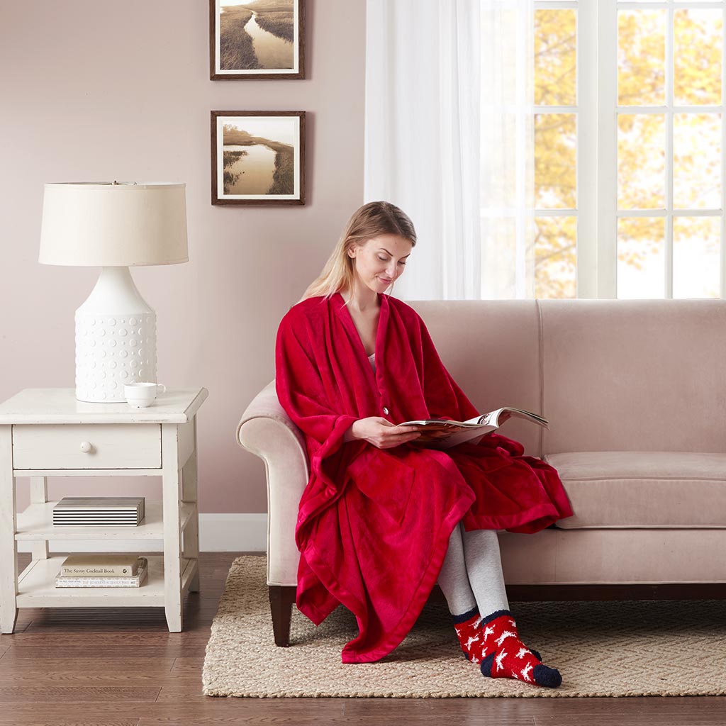 

Premier Comfort - Glimmersoft Angel Wrap and Sock Set - Red - See below