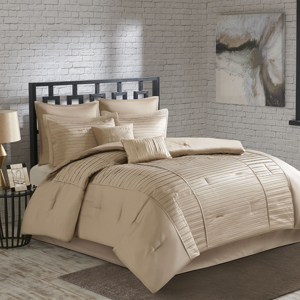

Madison Park - Gianna 8 Pieces Comforter Set - Champagne - Queen