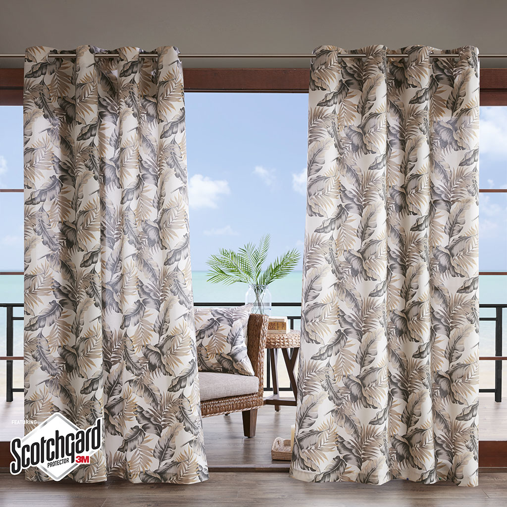 

Madison Park - Coco Printed Leaf 3M Scotchgard Outdoor Panel - Neutral - 54x84